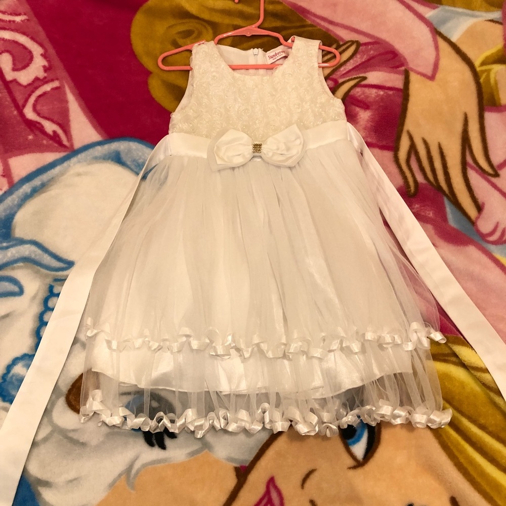 Girls fancy white dress